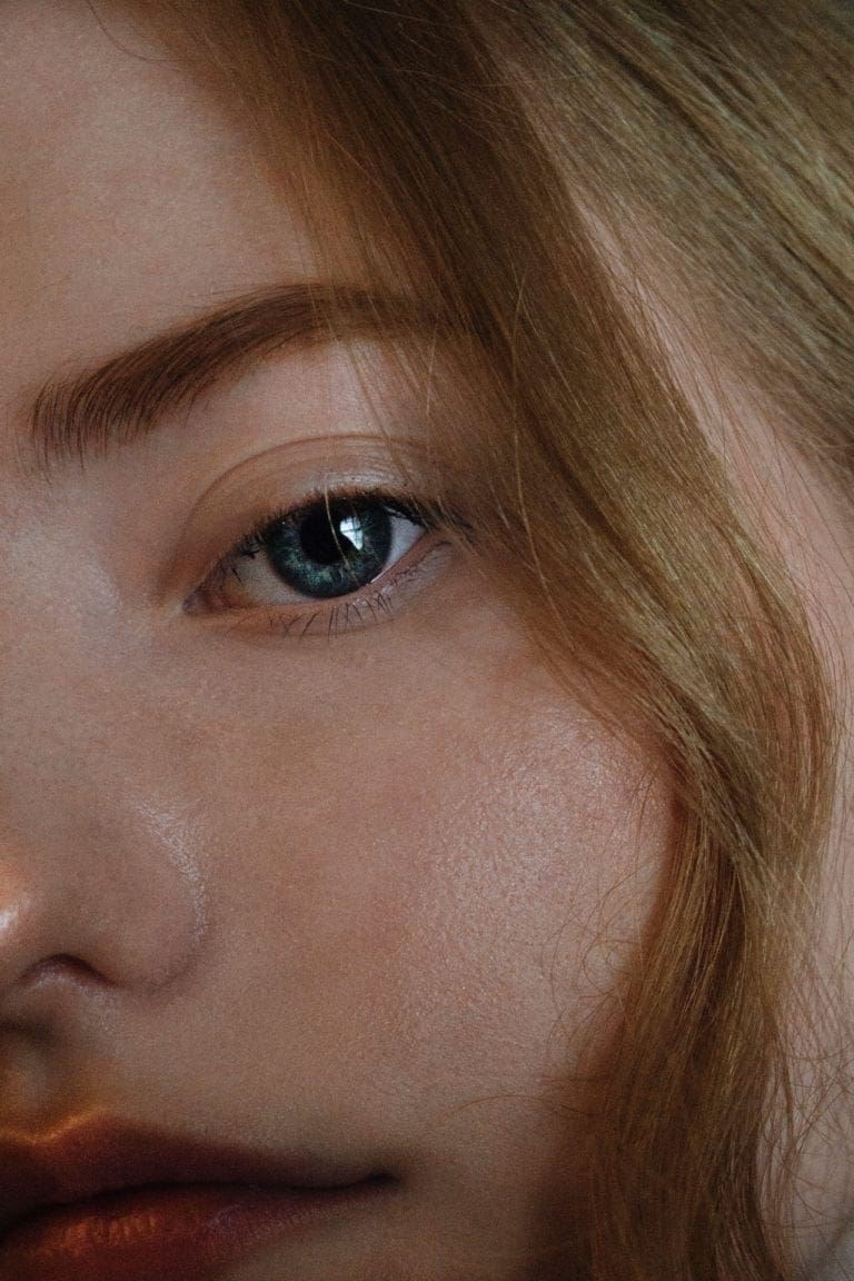 Woman with oily skin